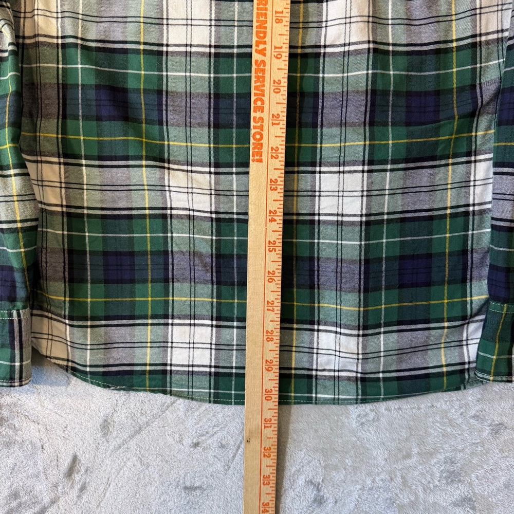 J.Crew Broken In Oxford Slim Plaid Shirt Mens Large Organic Cotton - Picture 8 of 8